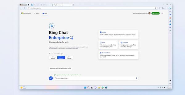 Microsoft Unveils Bing Chat Enterprise, Bringing Secure, AI-Powered Chat to the Workplace